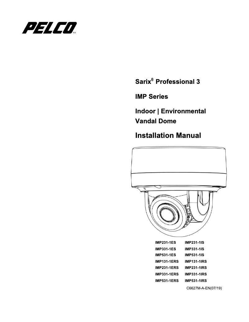 Page 1 of the manual User Manual Pelco Sarix Professional IMP531-1ERS