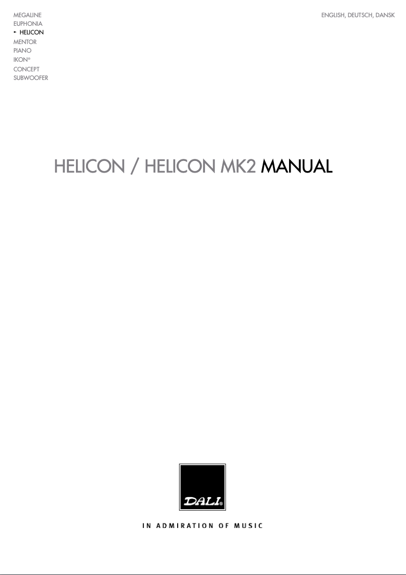 First page image of the manual for HELICON MK2