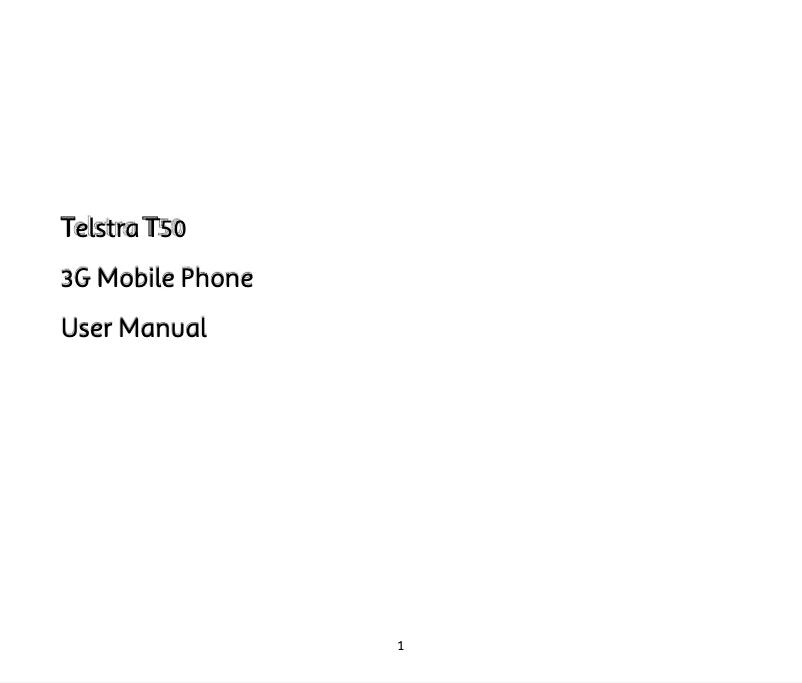 Page 1 of the manual User Manual ZTE Telstra T50