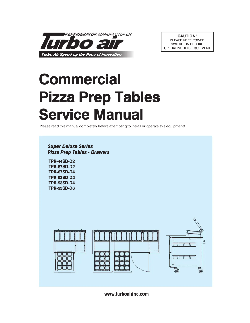Page 1 of the manual User Manual Turbo air TPR-93SD-D6-N