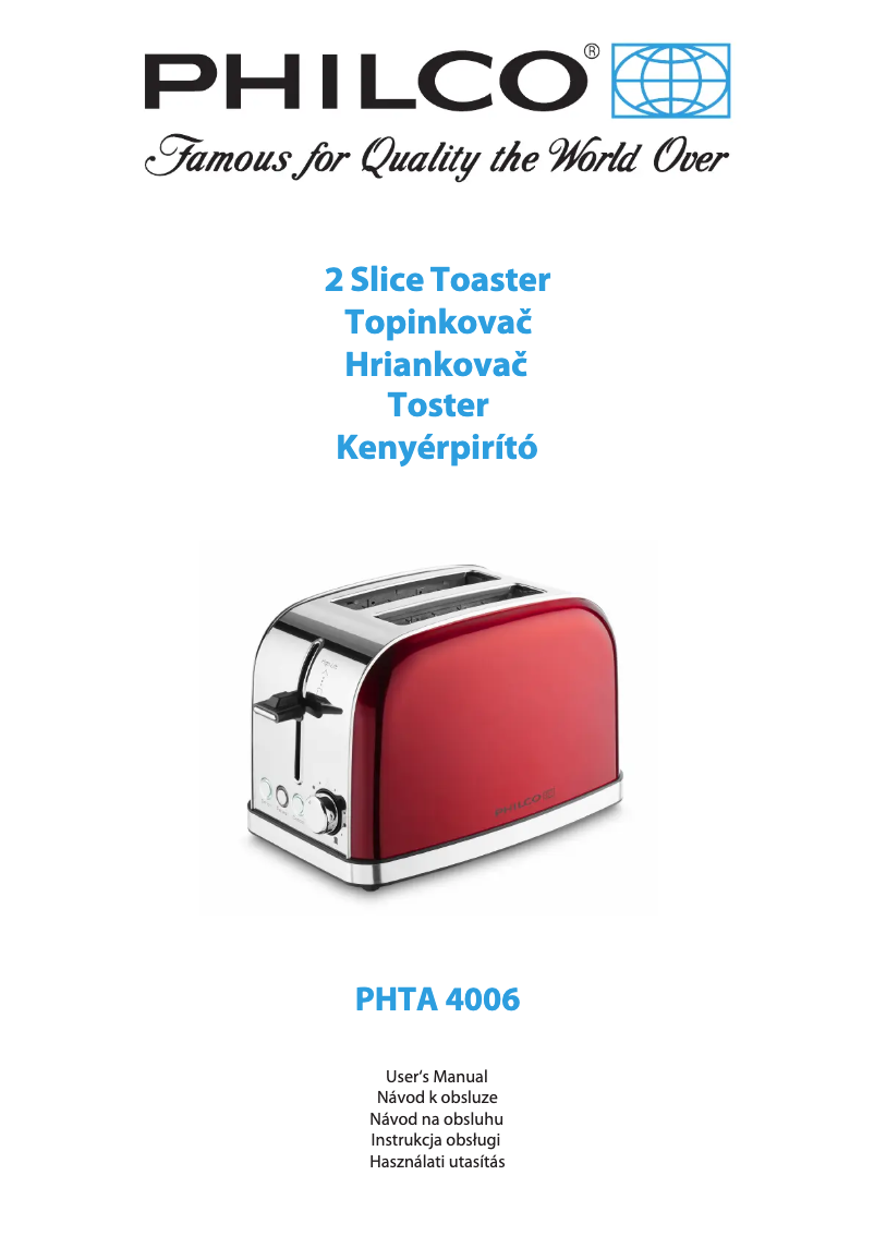 Page 1 of the manual User Manual Philco PHTA 4006