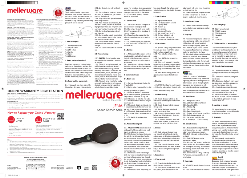 Page 1 of the manual User Manual Mellerware Jena 26080
