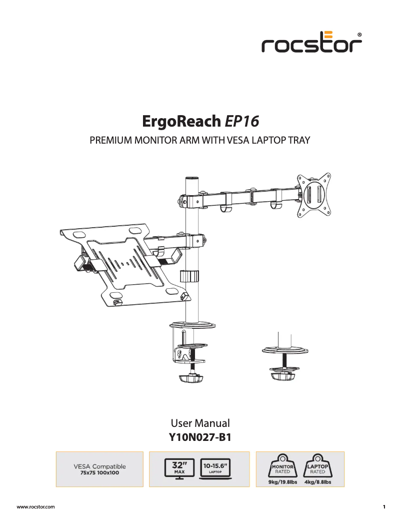 First page image of the manual for ErgoReach EP1