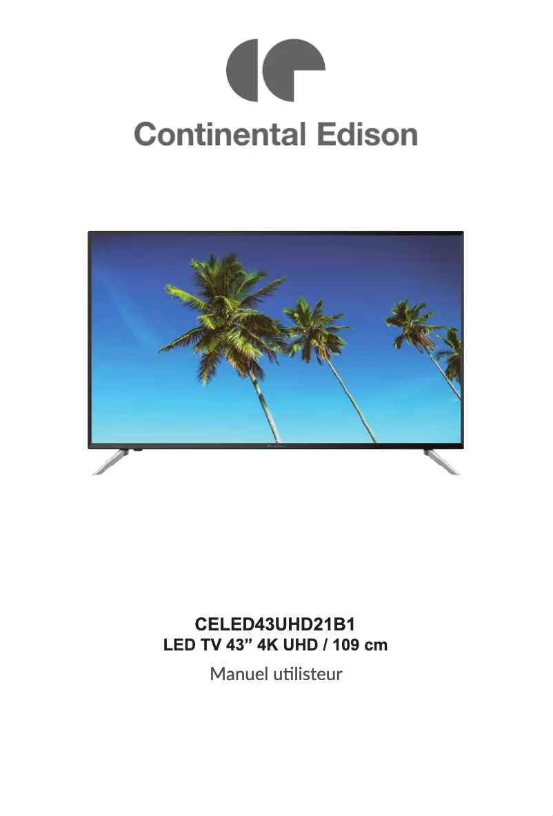 Page 1 of the manual User Manual Continental Edison CELED43UHD21B1