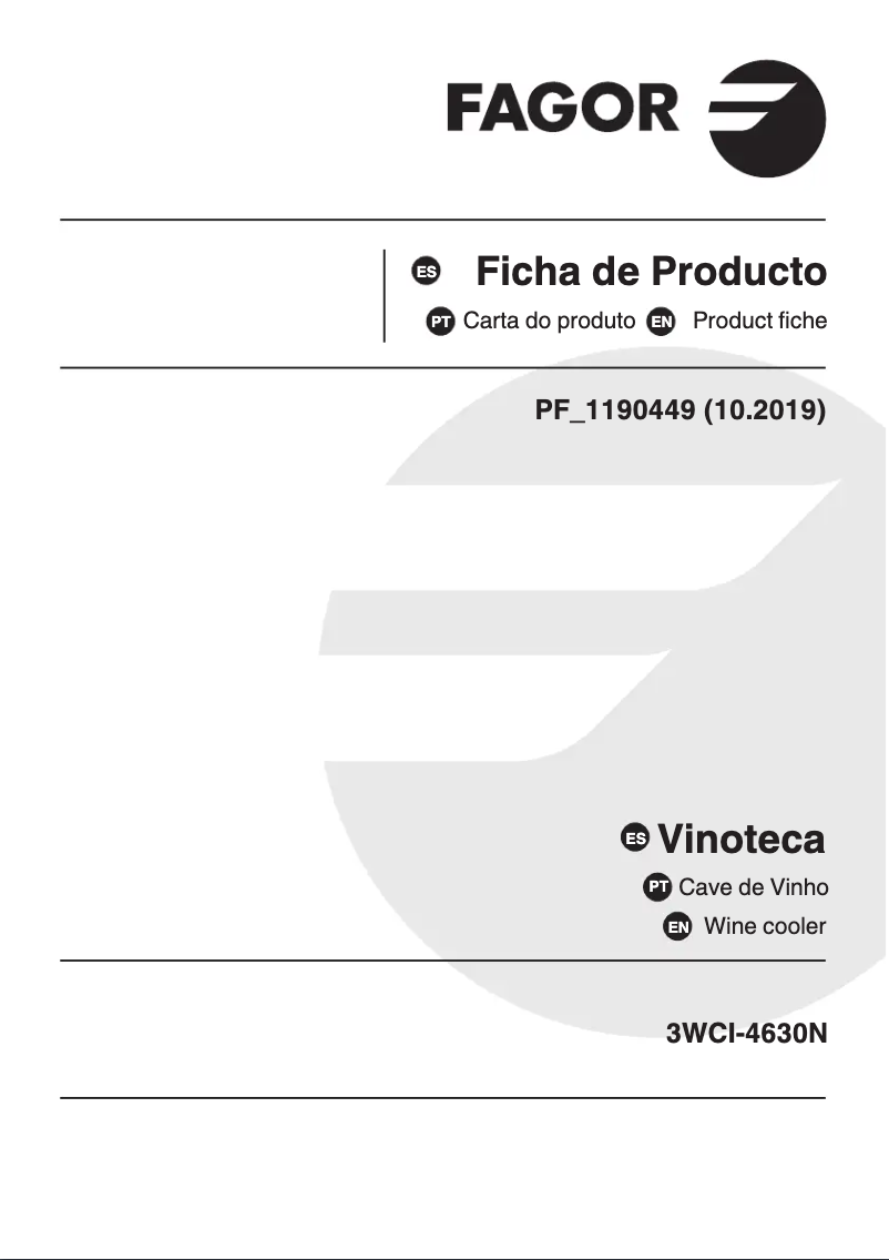 Page 1 of the manual Technical Sheet Fagor 3WCI-4630N