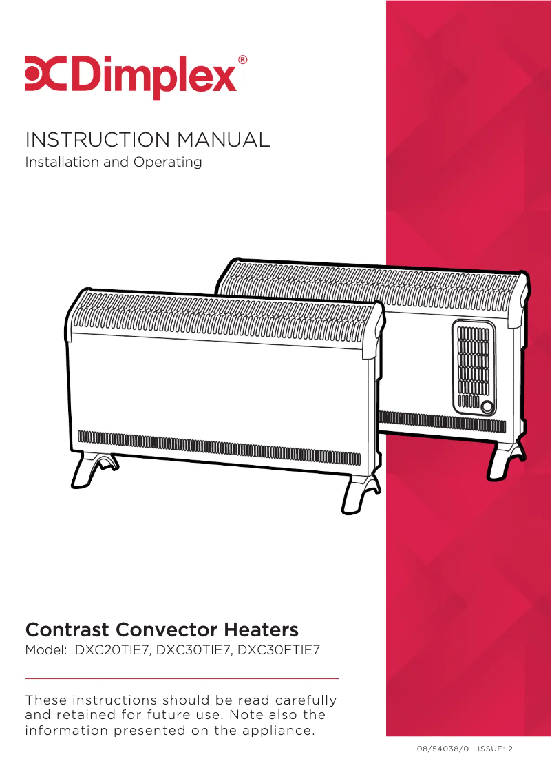 Page 1 of the manual User Manual Dimplex DXC20TIE7