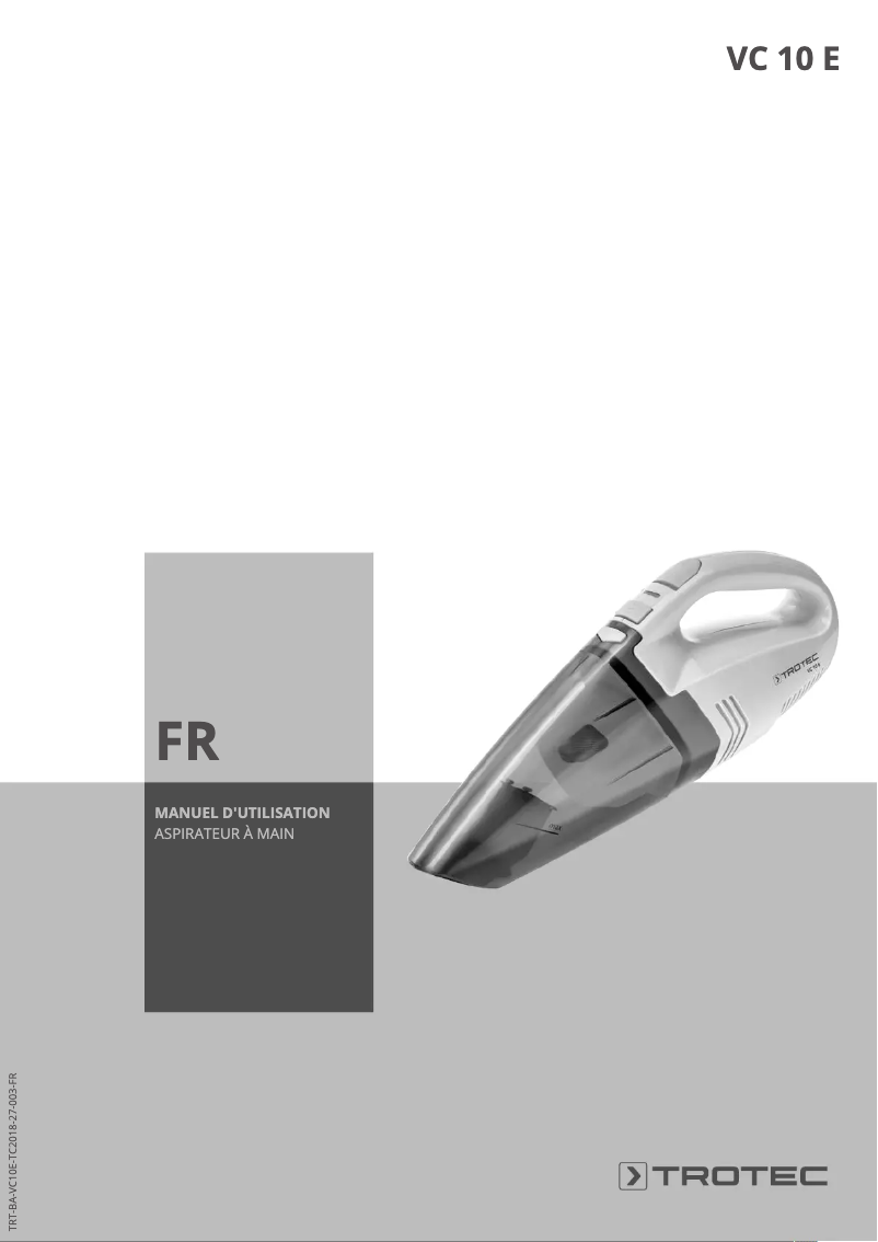 Page 1 of the manual User Manual Trotec VC 10 E