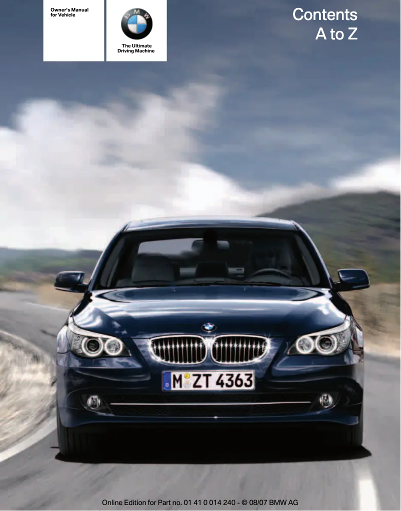 First page image of the manual for 535i (2008)
