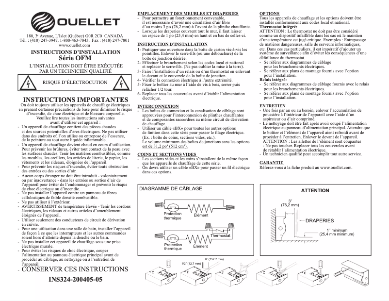 Page 1 of the manual User Manual Ouellet OFM0308AM