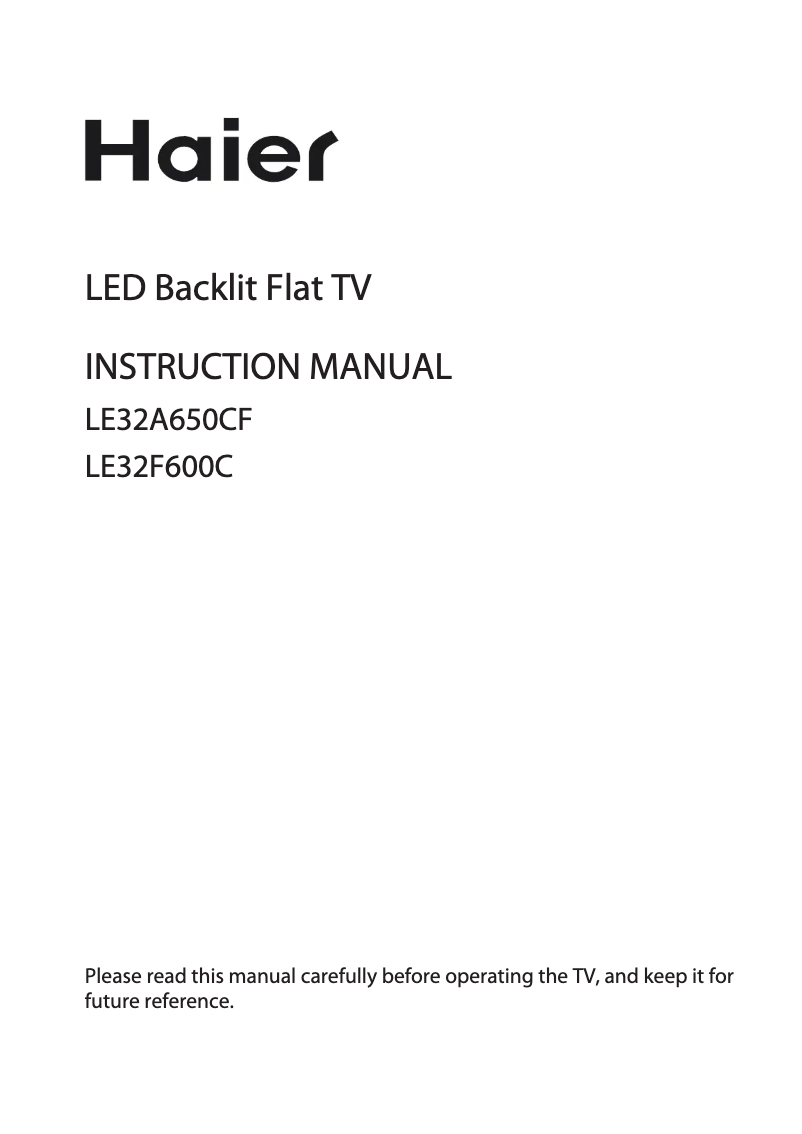 First page image of the manual for LE32F600C