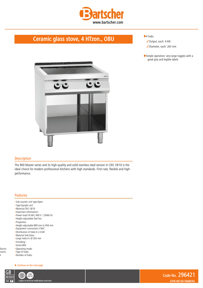 First page image of the manual for 296421