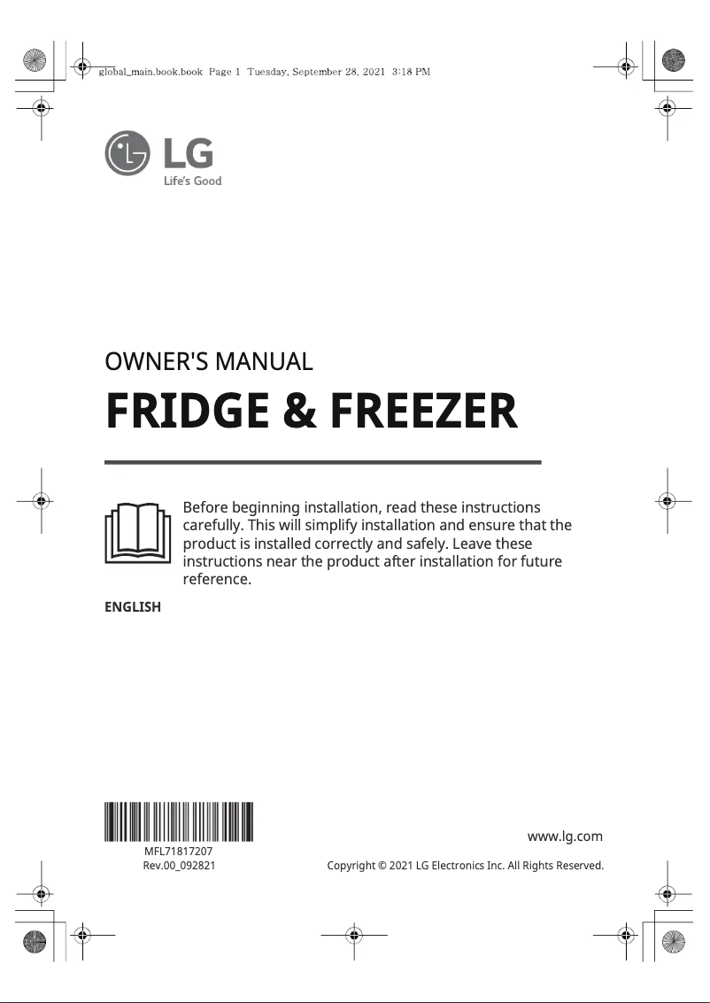 First page image of the manual for RVT-B145PZ