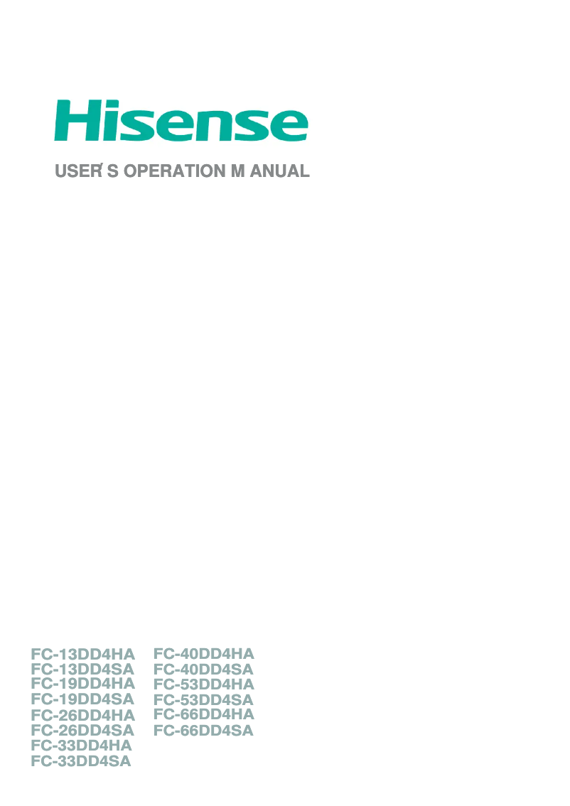 Page 1 of the manual User Manual Hisense FC-33DD4HA