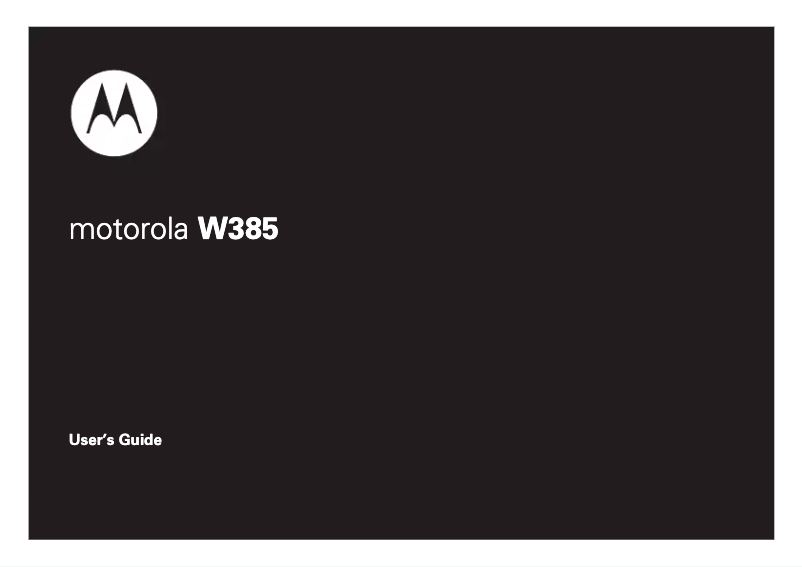First page image of the manual for W385