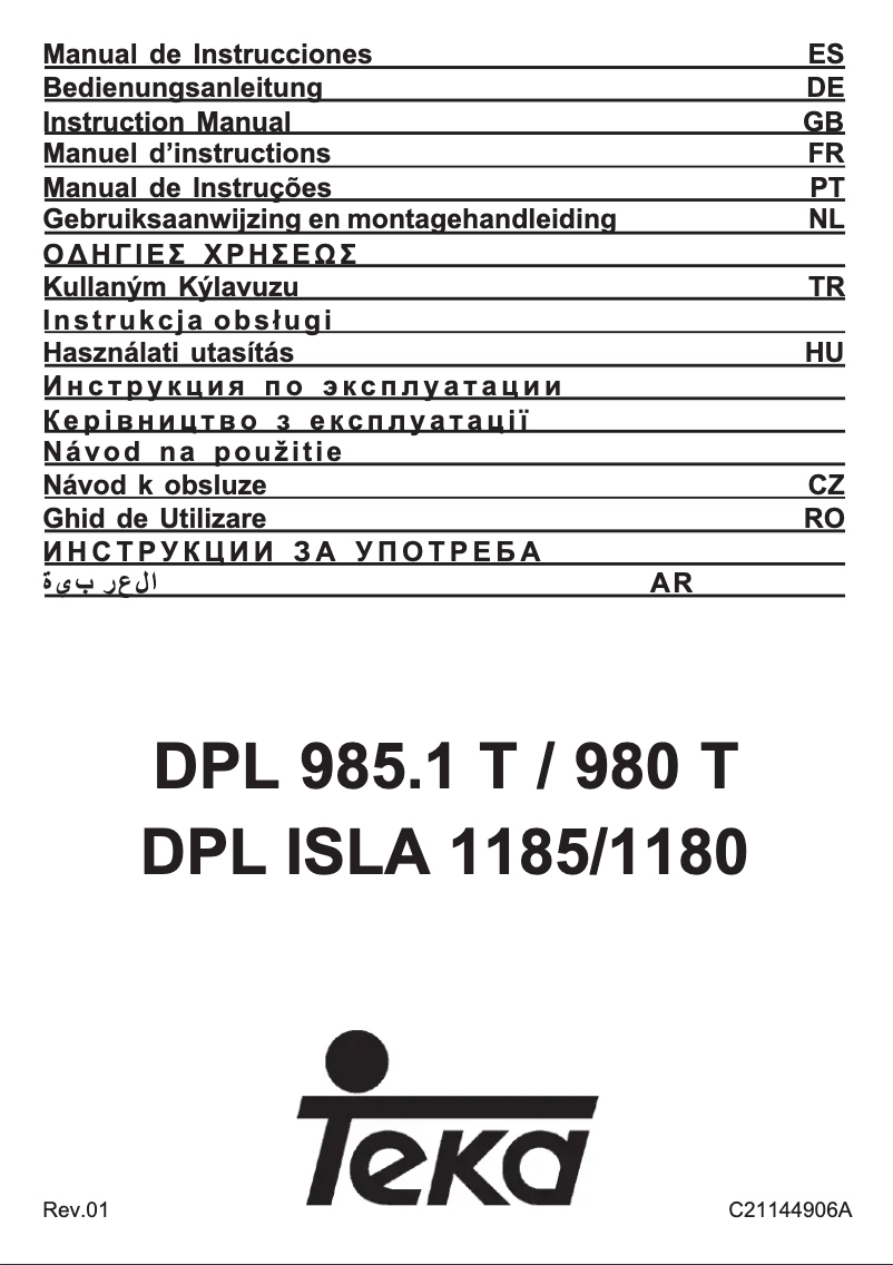 Page 1 of the manual User Manual Teka DPL 980 T