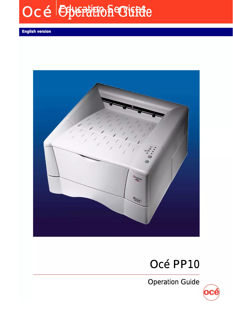 Page 1 of the manual User Manual Océ PP10