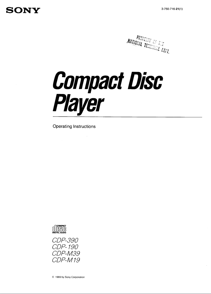 First page image of the manual for CDP-M19