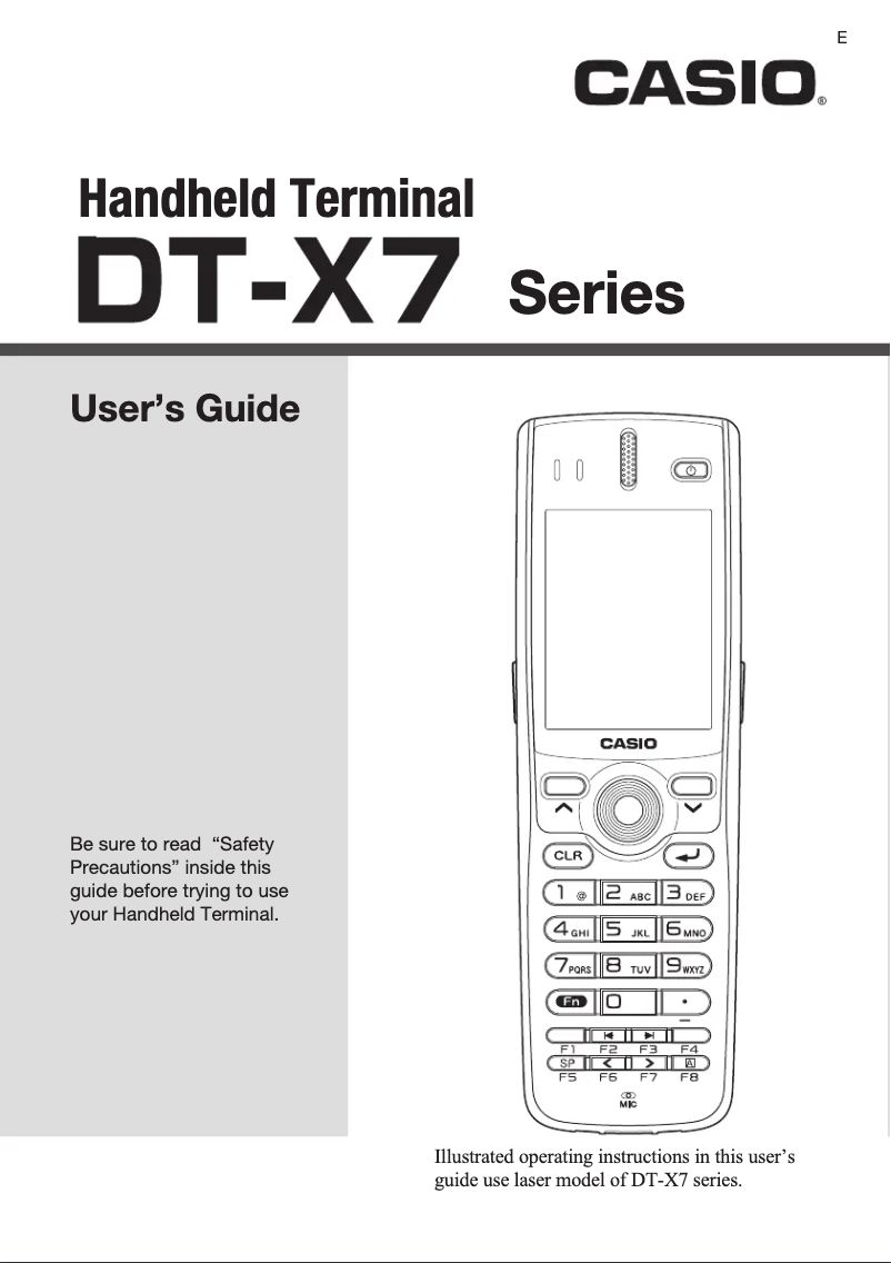 Page 1 of the manual User Manual Casio DT-X7