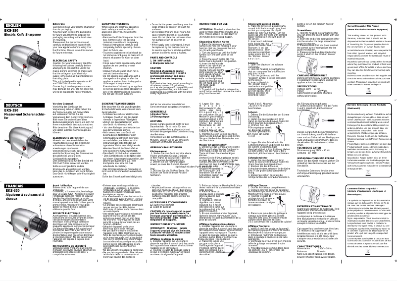 Image de la première page du manuel de l'appareil EKS-350