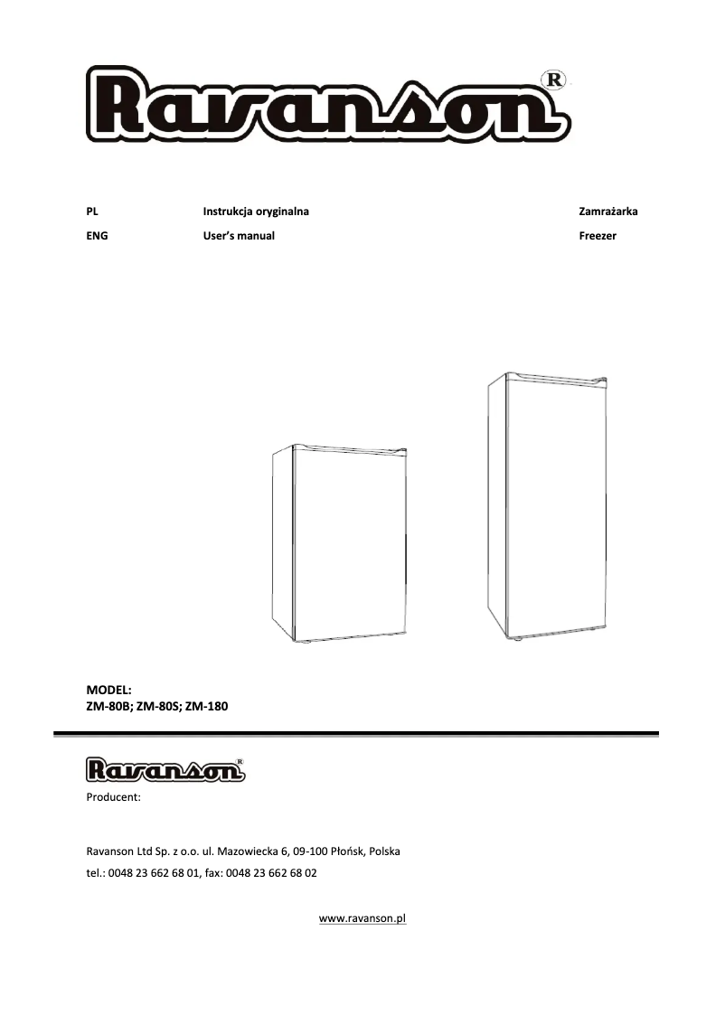 First page image of the manual for ZM-80S