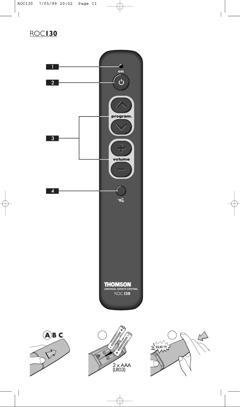First page image of the manual for ROC130