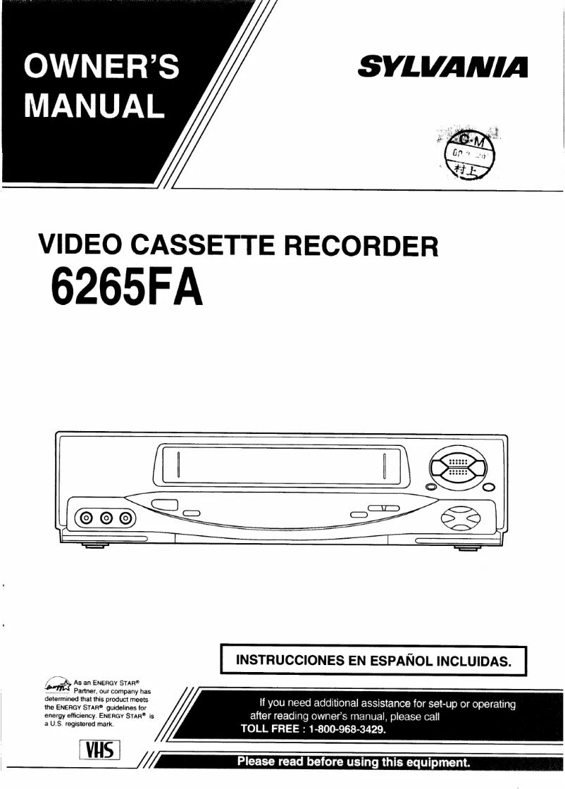 Page 1 of the manual User Manual Sylvania 6265FA