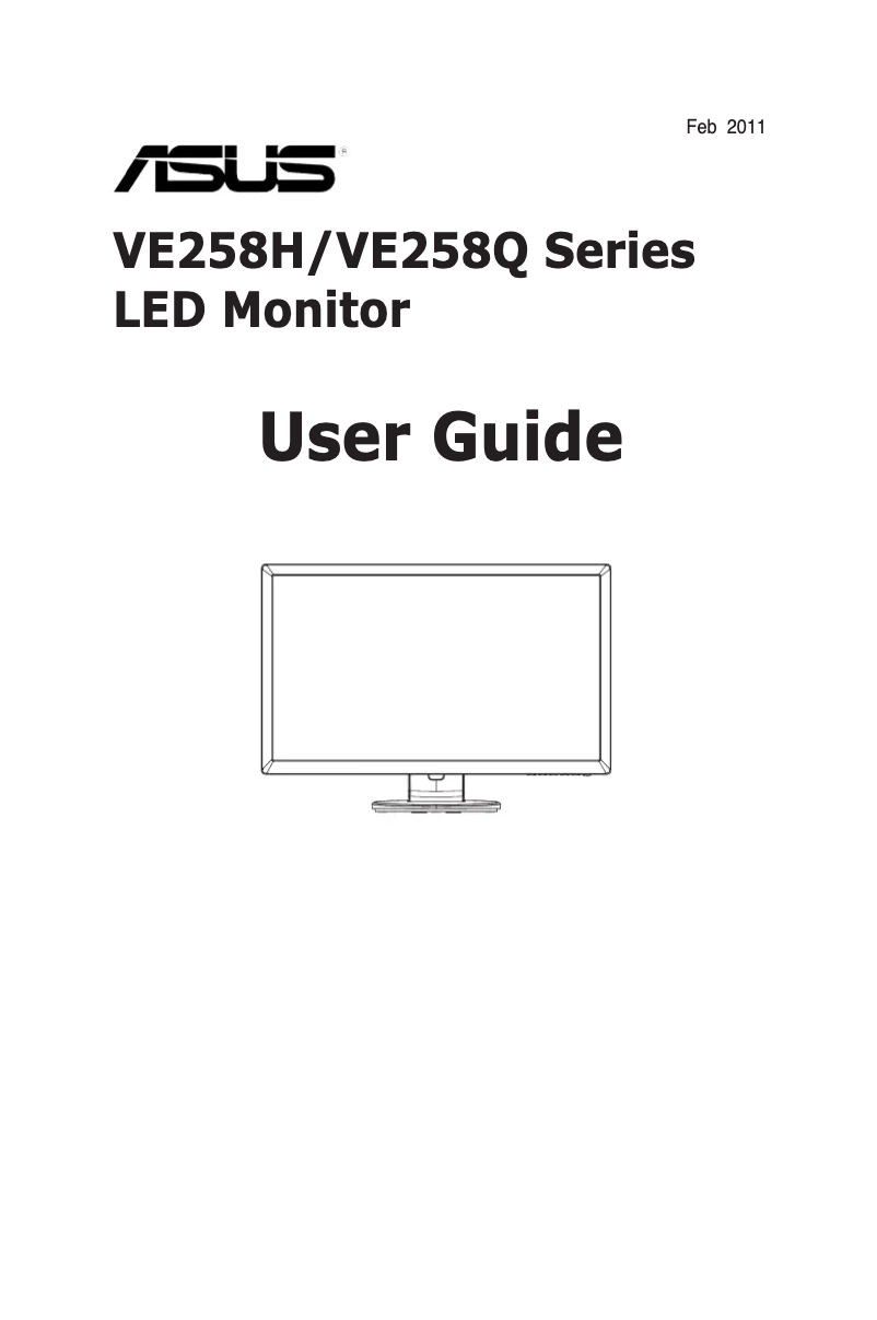 Page 1 of the manual User Manual Asus VE258Q