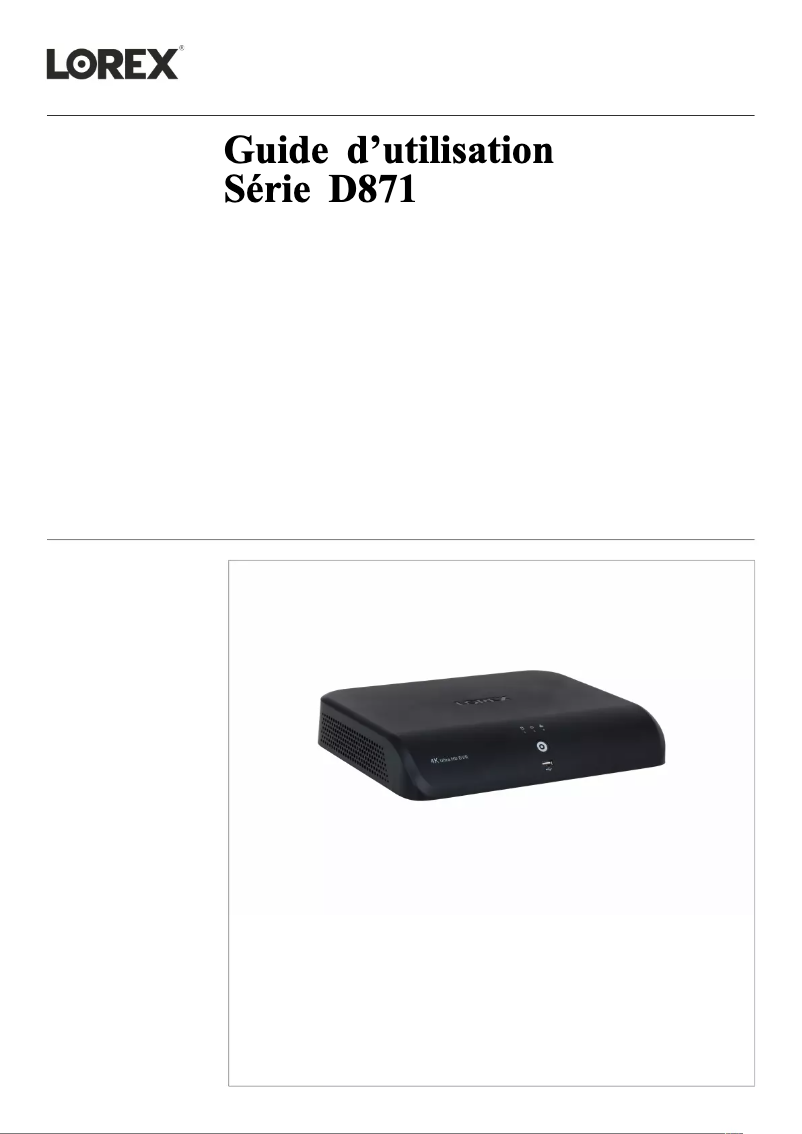 First page image of the manual for D871B