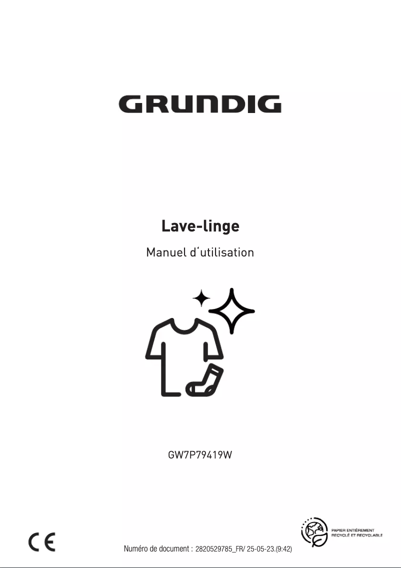 Page 1 of the manual User Manual Grundig GW7P79419W