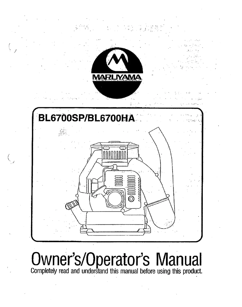 First page image of the manual for BL6700SP