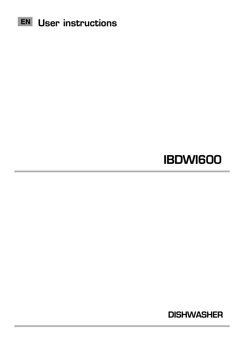 First page image of the manual for IBDWI600