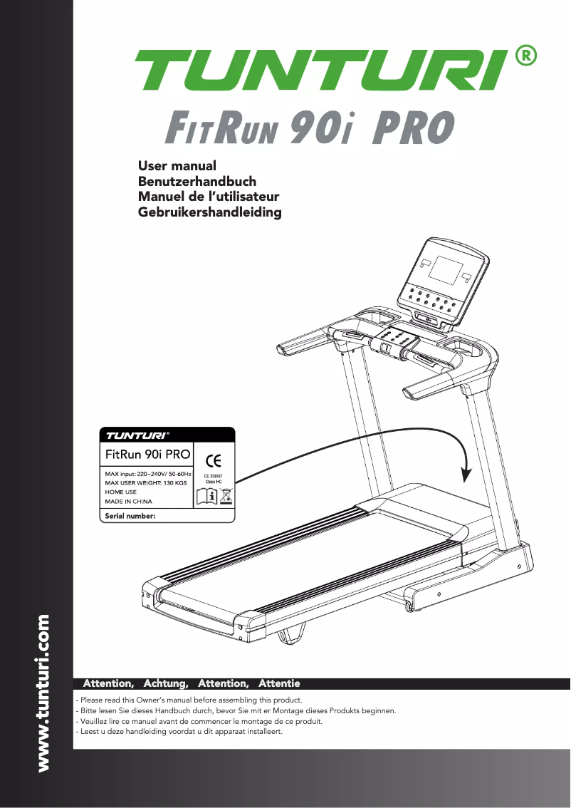 First page image of the manual for FitRun 90i PRO