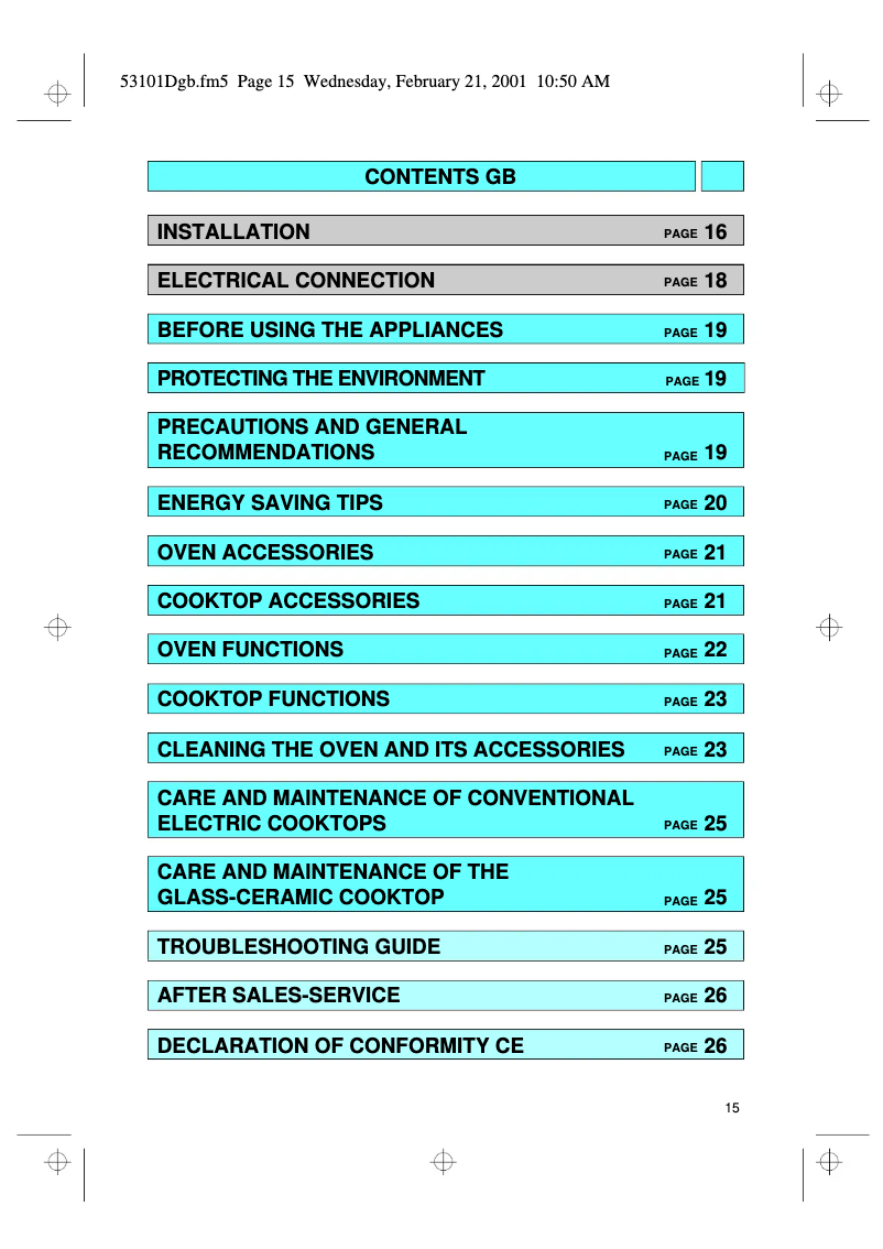Page 1 of the manual User Manual Whirlpool AKZ 285/AV