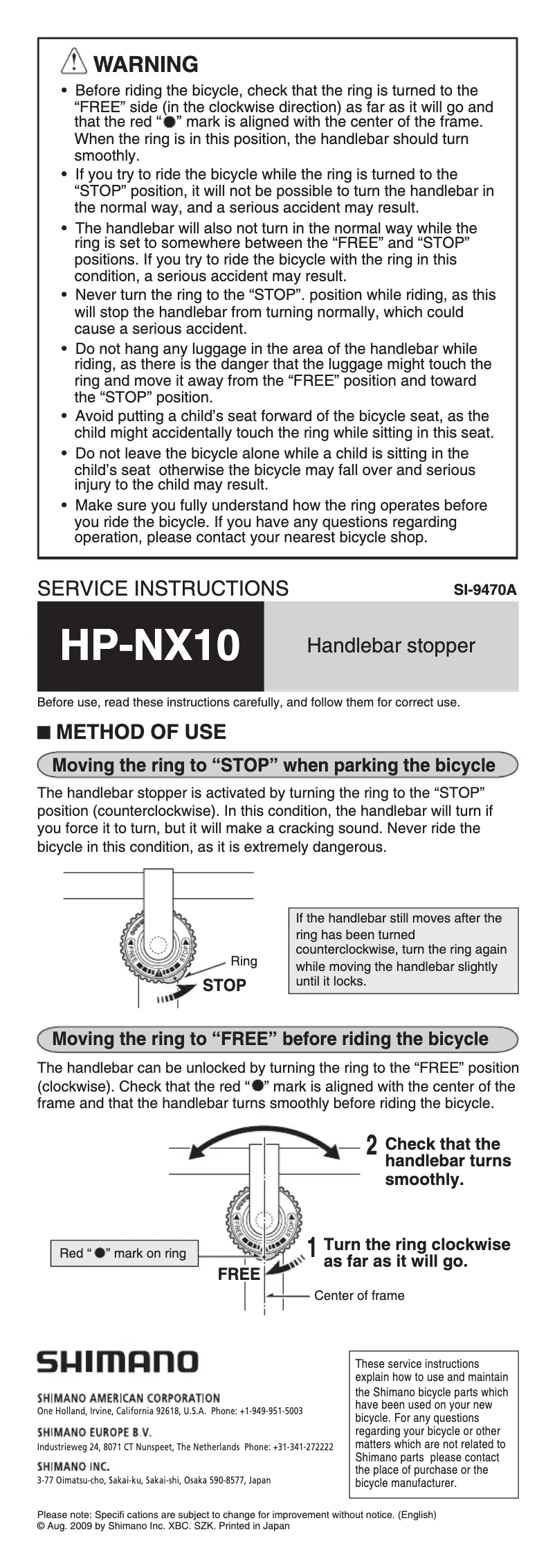 First page image of the manual for HP-NX10