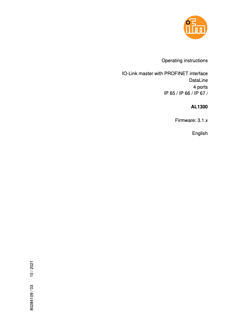 First page image of the manual for AL1300