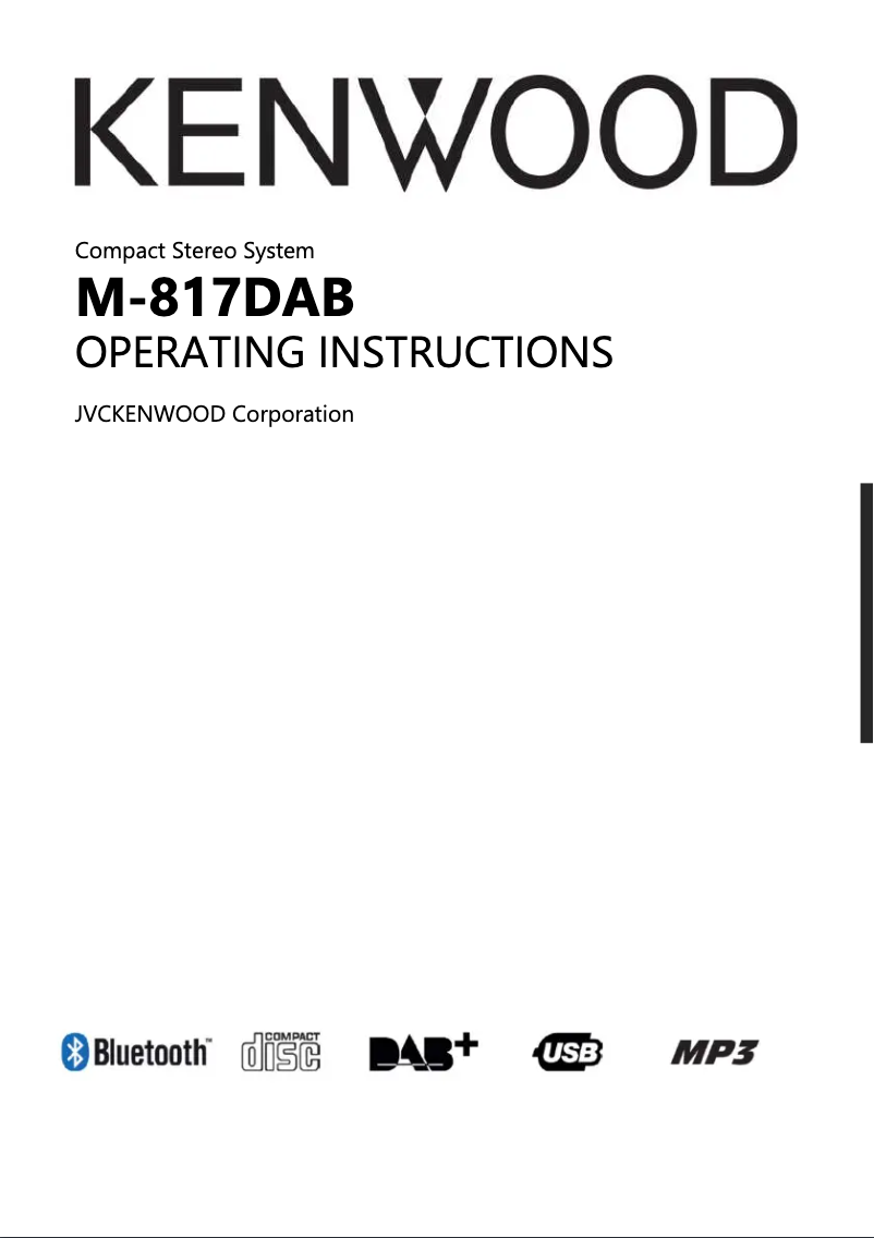 Page 1 of the manual User Manual Kenwood M-817DAB-B