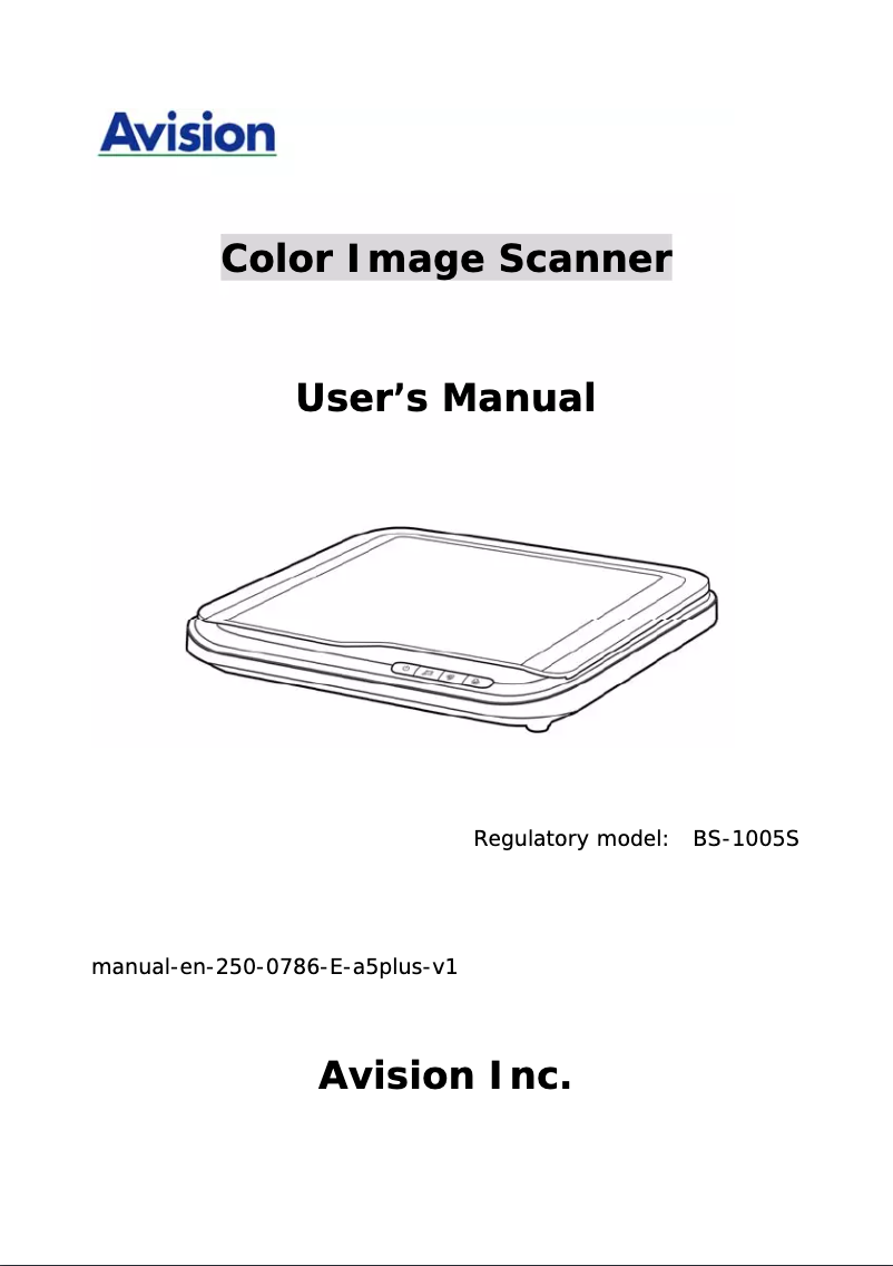 First page image of the manual for AVA5 PLUS