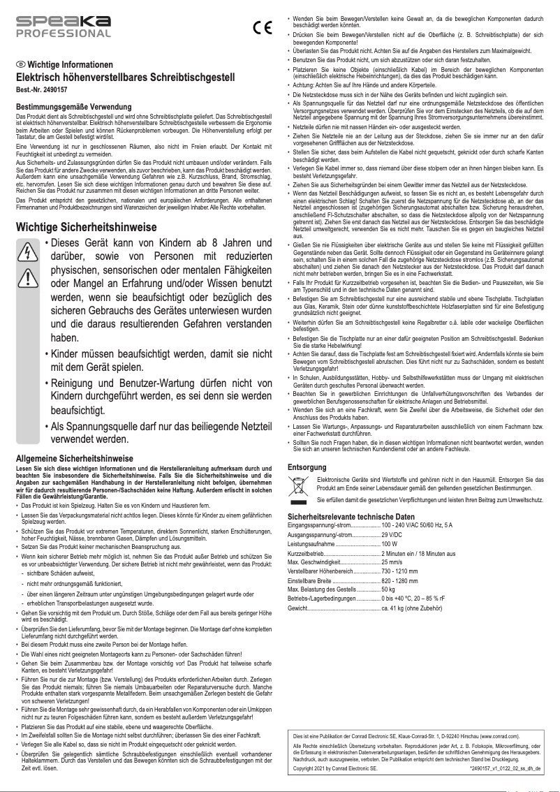 Page 1 of the manual User Manual Speaka SP-EGD-300