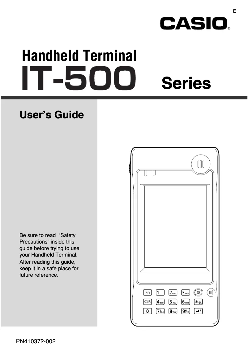 Page 1 of the manual User Manual Casio IT-500