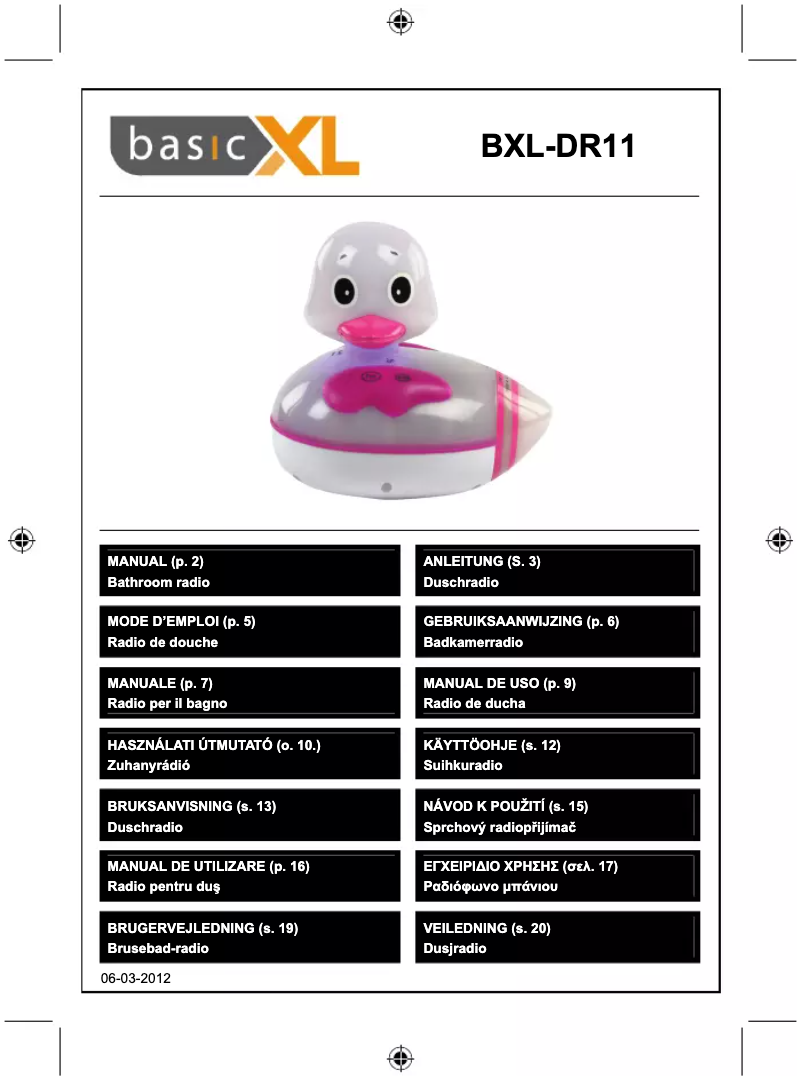 First page image of the manual for BXL-DR11