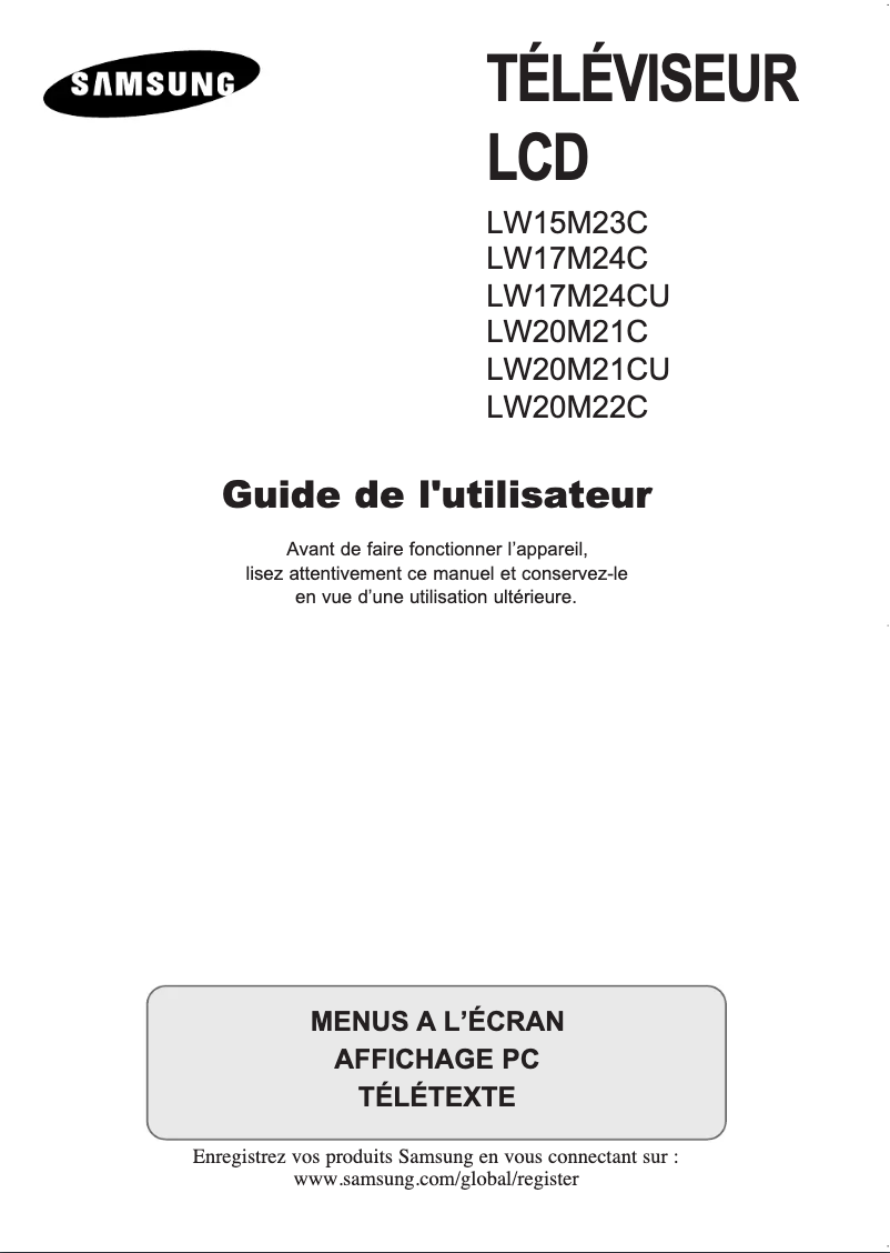 First page image of the manual for LW15M23CP
