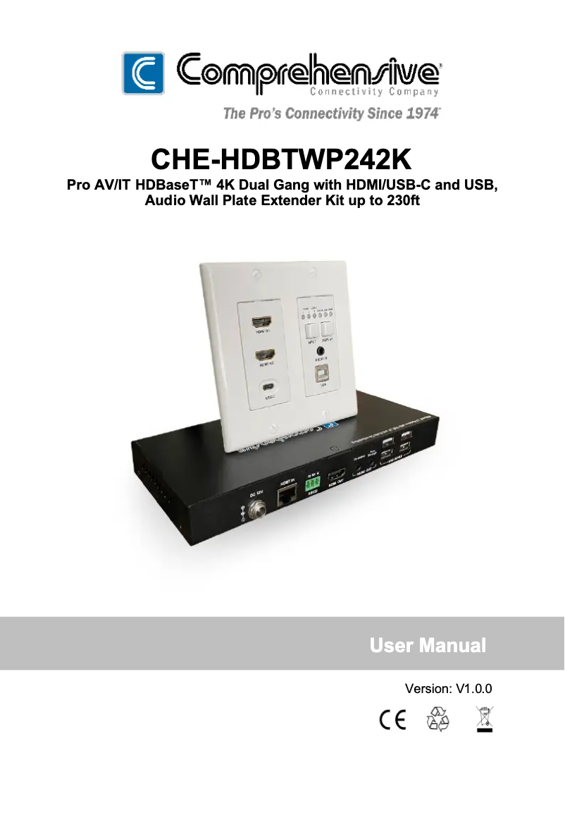 Page 1 of the manual User Manual Comprehensive CHE-HDBTWP242K