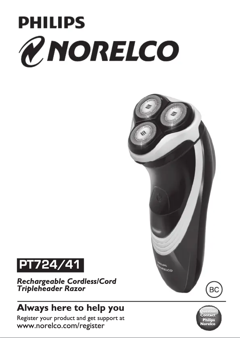 First page image of the manual for PT724