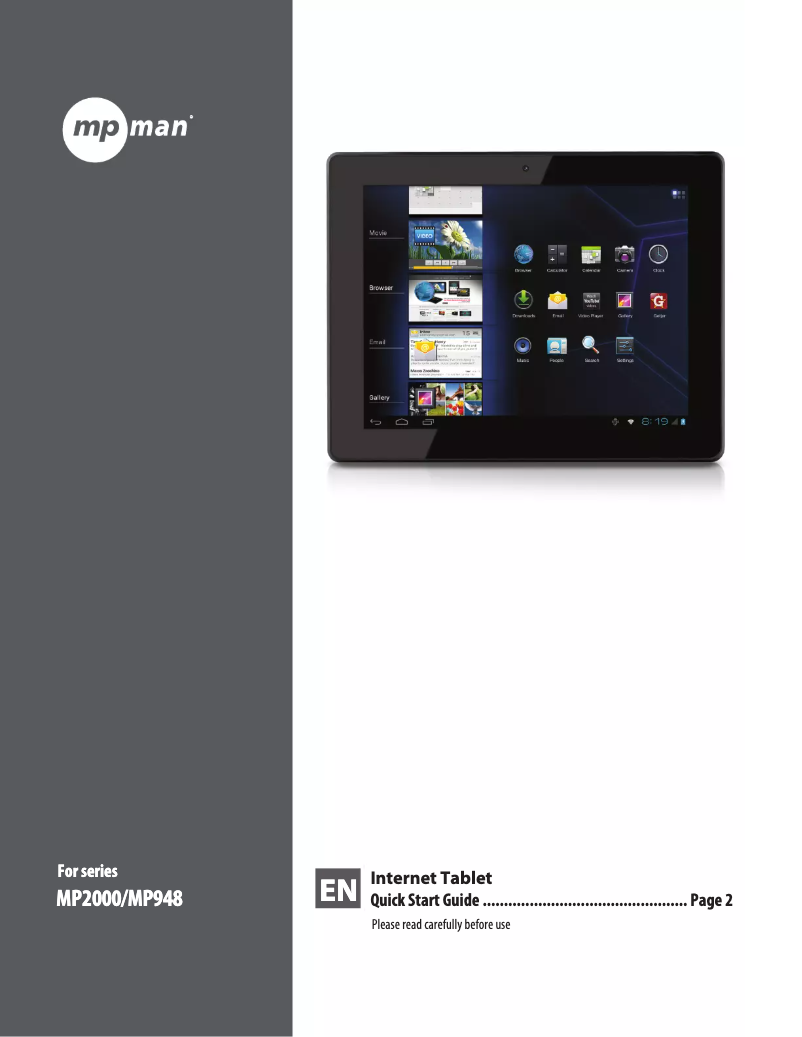 Page 1 of the manual User Manual Mpman MP2000