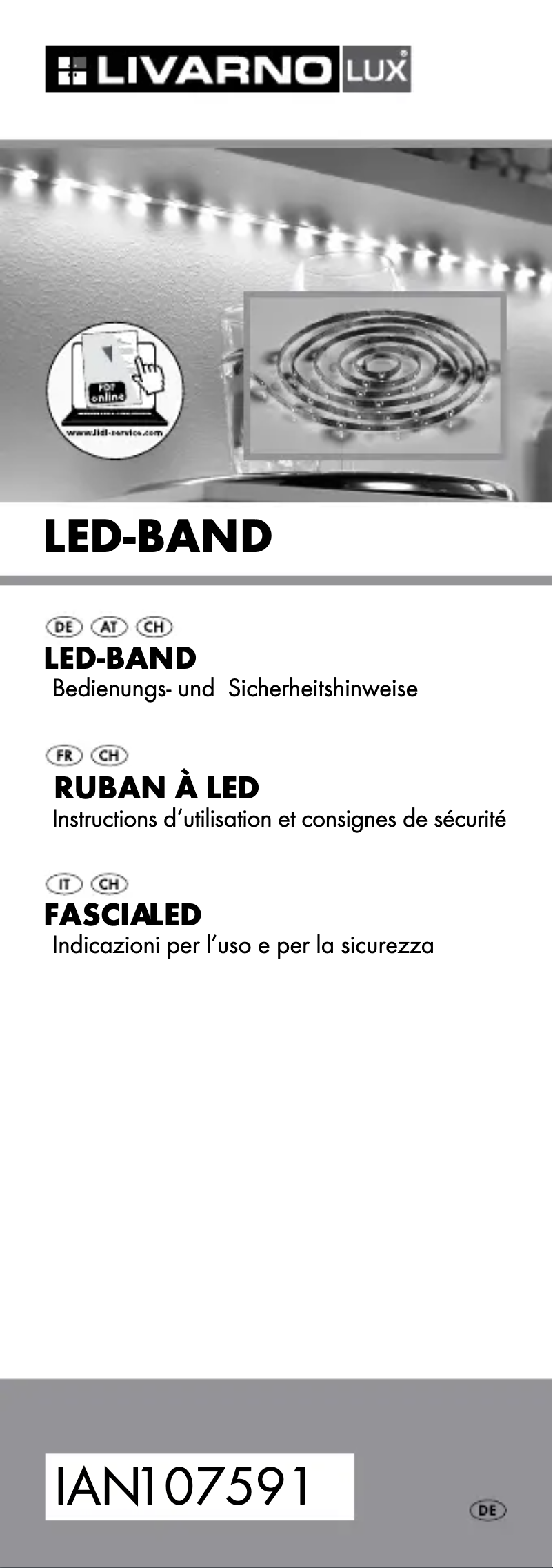 First page image of the manual for IAN 107591