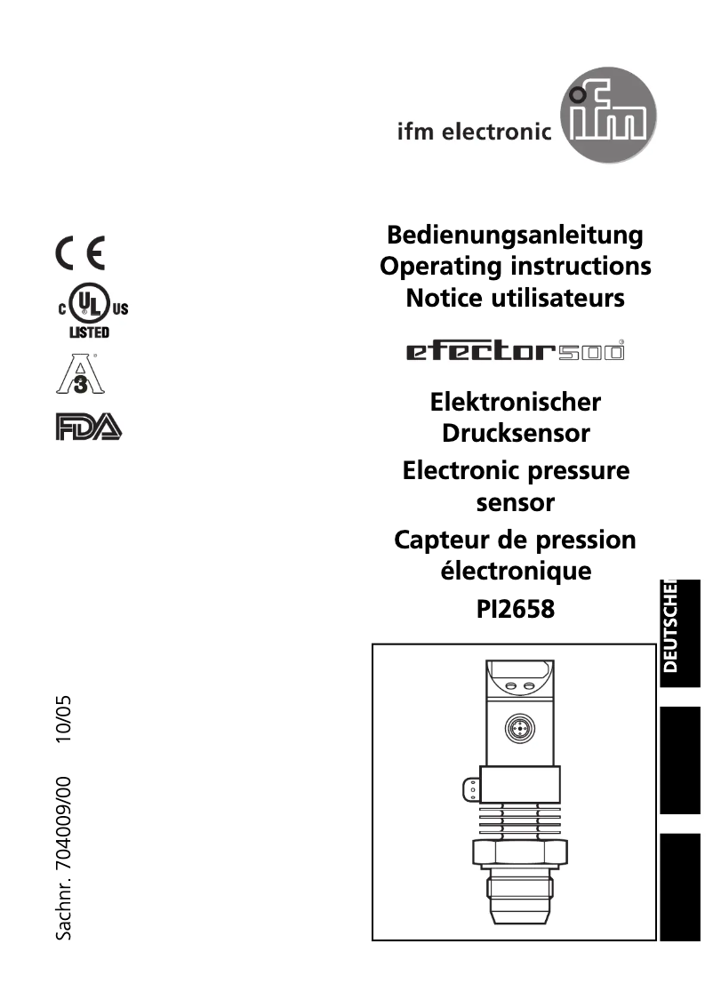 First page image of the manual for PI2658