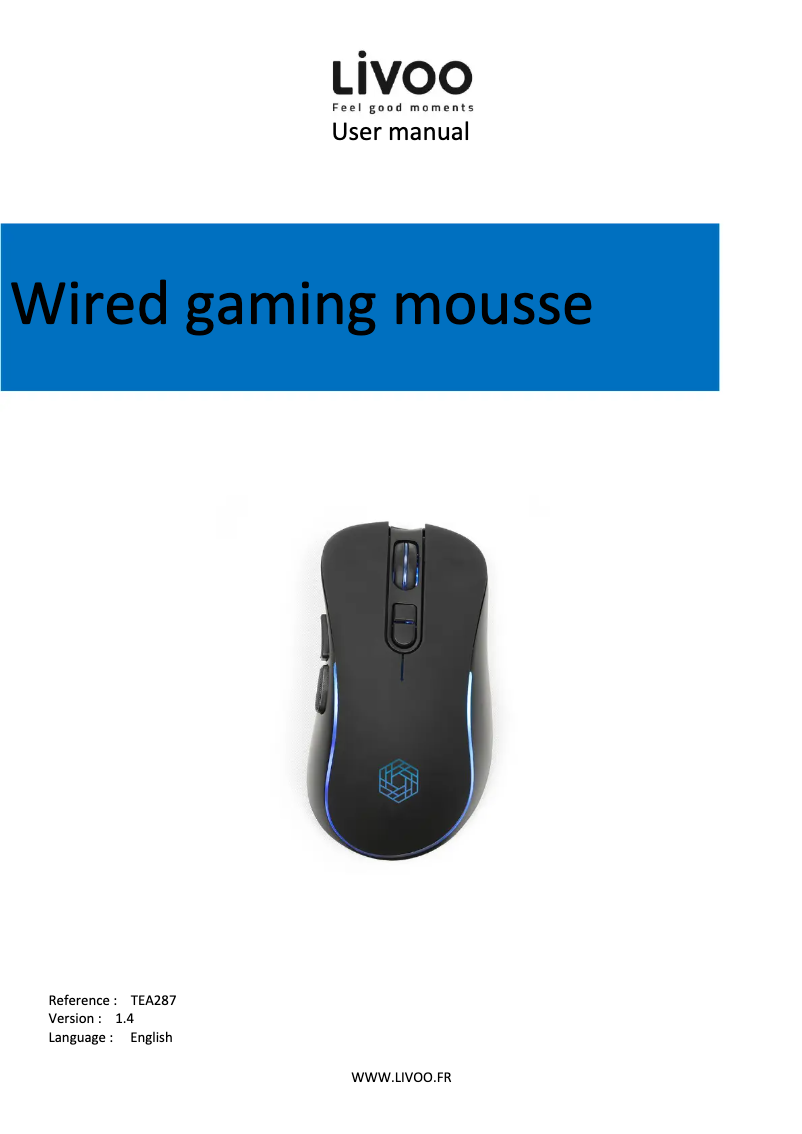 First page image of the manual for TEA287