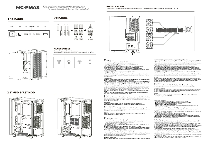 Page 1 of the manual User Manual Mars Gaming MC-PMAX