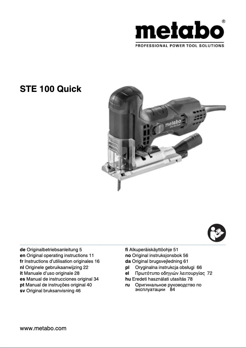 First page image of the manual for STE 100 Quick