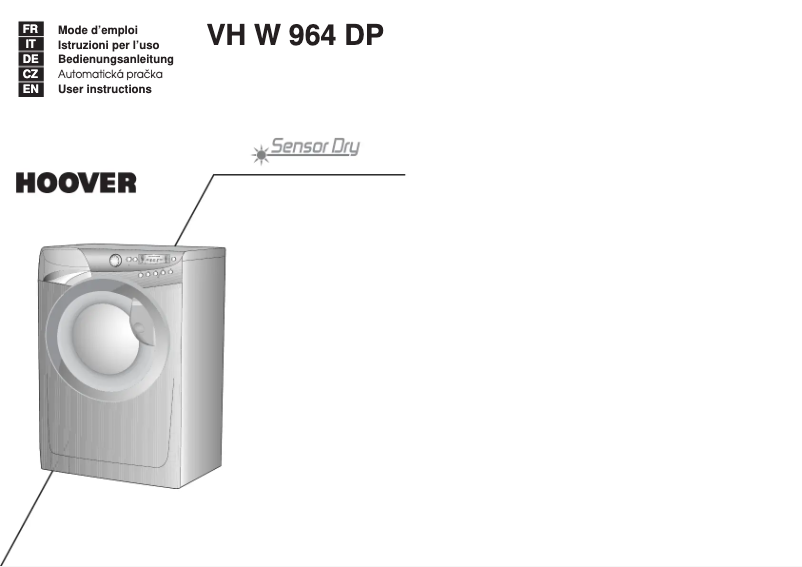 Page 1 of the manual User Manual Hoover VH W964DP-37S